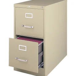 25" Deep Vertical File Cabinet, Letter, 2-Drawer, Black