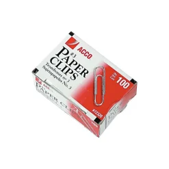 ACCO #3 Economy Paper Clips, Silver, 100/Box, 10 Boxes/Pack (72320) Sale