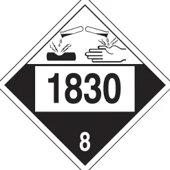 Accuform 4-Digit DOT Placard, "1830" Hazard Class 8 , 10.75" x 10.75", Adhesive Vinyl, 25/Pack (MPL781VS25)