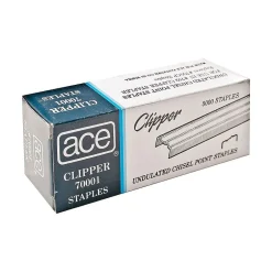 Advantus Ace Undulated Clipper Staples, 1/4" Leg Length, 5000 Staples/Box (70001)