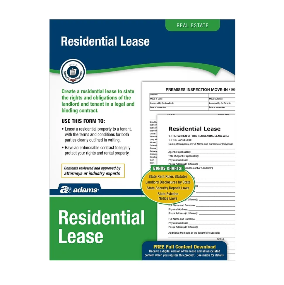 Adams Carbonless Rental Applications, 8.5" x 11", 4 Sets/Book (LF310)