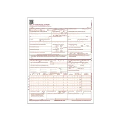 Adams CMS-1500 1 Part Health Insurance Claims, 100/Pack (ABF CMS1500L1V)