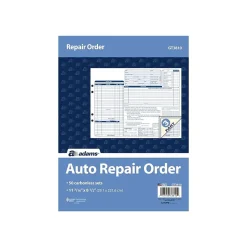 Adams 3-Part Carbonless Auto Repairs, 11.44"L x 8.5"W, 50 Sets/Book (GT3810)
