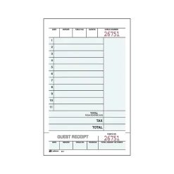 Adams 2-Part Carbonless Guest Checks, 4.25"L x 7.25"W, 250 Sets/Book (947SWC)