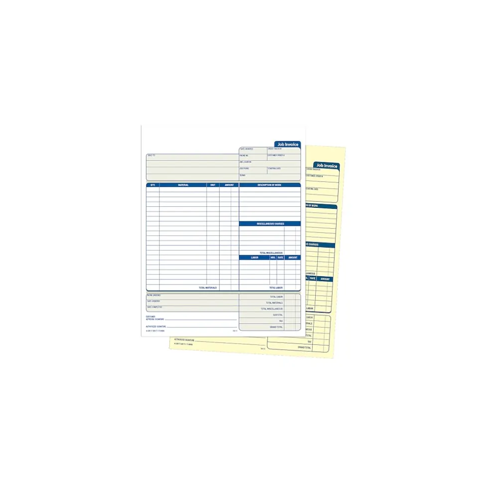 Adams 2-Part Carbonless Invoices, 8" x 11", 100 Sets/Book (NC2817)