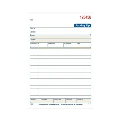 Adams 3-Part Carbonless Packing Slips, 7.94"L x 5.56"W, 50 Sets/Book (T5082)