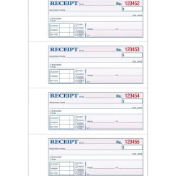 Adams 3-Part Carbonless Receipt Book, 10.88" x 7.63", 100 Sets/Book (TC1182)