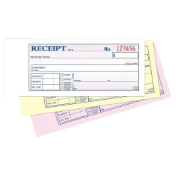 Adams 3-Part Carbonless Receipts Book, 7.19" x 2.75", 50 Forms/Book (ABF TC2701)