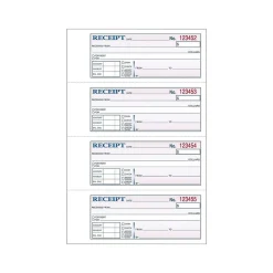 Adams 2-Part Carbonless Receipts, 2.75"L x 7.13"W, 200 Sets/Book (DC1182)
