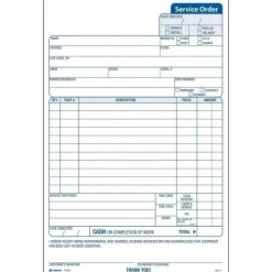Adams 3-Part Carbonless Work Orders, 5-2/3" x 9", 250 Sets/Book (3-584)