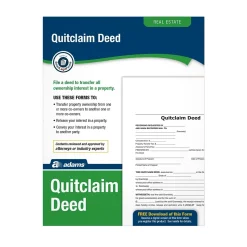 Adams Quitclaim Deed, Form and Instructions, 8.5" x 11", 4 Sets/Book (LF298)