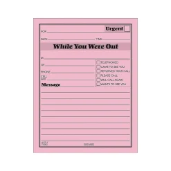 Adams While You Were Out Message Pads, 4.25" x 5.5", Pink, 50 Sheets/Pad, 24 Pads/Pack (9711) Discount
