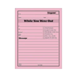 Adams While You Were Out Message Pads, 4.25" x 5.5", Pink, 50 Sheets/Pad, 12 Pads/Pack (9711D) Discount