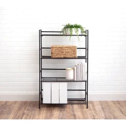 Advantus FlipShelf 4-Shelf Metal Unit, 26.5"W, Black (37996/37634)