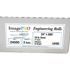 Alliance ImagePRO Wide-Format Bond Paper Roll, 24" x 500', 2/Carton (24550)