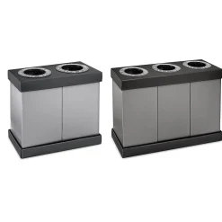 Alpine Industries Commercial Indoor Five-Stream Recycling Station, 140-Gallon, Black/Gray (ALP471-02-BLK-PKG)