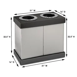 Alpine Industries Commercial Indoor Five-Stream Recycling Station, 140-Gallon, Black/Gray (ALP471-02-BLK-PKG)