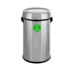 Alpine Industries Commercial Indoor Single-Stream Recycling Station, 17 Gallon, Stainless Steel (ALP470-65L-1-CO)