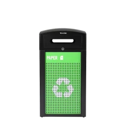 Alpine Industries GS Series Steel Recycling Bin, 40 Gallon, Green (ALP471-40-GS-S)