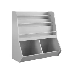 Ameriwood Tyler 36"H 5-Shelf Bookcase, Dove Gray Particle Board (4947412COM)