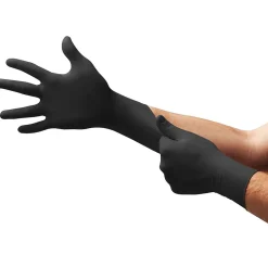 Ansell Black Dragon Black Powder-Free Latex Exam Gloves, Size Large, 100/Box (BD-1003)