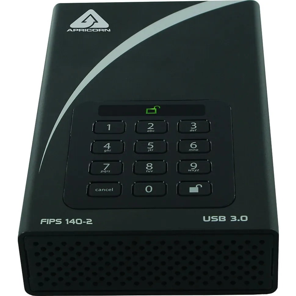 Apricorn Aegis Padlock 8GB USB 3.0 Type A Flash Drive, Black (ADT-3PL256F-8000)