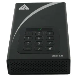 Apricorn Aegis Padlock 4TB USB 3.0 External Hard Drive, Black and White (ADT-3PL256-4000)