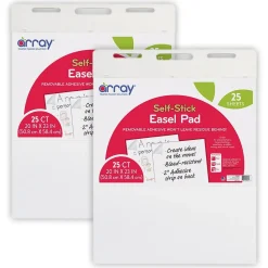 Array® Easel Pad, Self-Adhesive, White, Self-Adhesive, 20" x 23", 25 Sheets, Pack of 2 (PACSP2023-2)