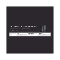 Arris SURFboard G36 32 x 8 DOCSIS 3.1 Cable Modem with AX3000 Wi-Fi, Black/Gray (1001370)