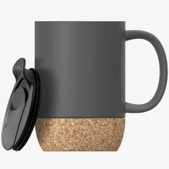 ASOBU Ceramic Travel Mug with Cork Base, 12 oz., Gray (SM50GREY)