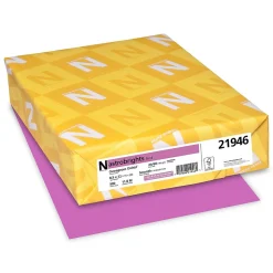Astrobrights Colored Paper, 24 lbs., 8.5" x 11", Outrageous Orchid, 500 Sheets/Ream (21946)