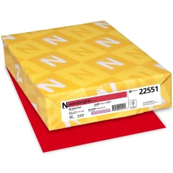 Astrobrights Colored Paper, 24 lbs., 8.5" x 11", Re-Entry Red, 500 Sheets/Ream (22551)