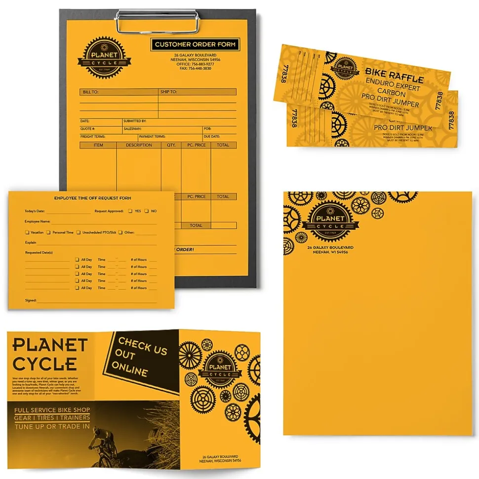 Astrobrights 30% Recycled Colored Paper, 24 lbs., 8.5" x 11", Galaxy Gold, 500 Sheets/Ream (22571)