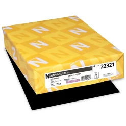 Astrobrights 8.5" x 11", Colored Paper, 24 lbs., Eclipse Black, 500 Sheets/Ream (22321)