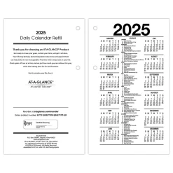 AT-A-GLANCE 2025 6" x 3.5" Daily Calendar Refill Pages, White (E717-50-25) Outlet
