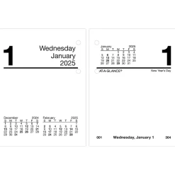 AT-A-GLANCE 2025 3.75" x 3" Daily Calendar Refill, White/Black (E919-50-25) Clearance