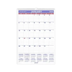 AT-A-GLANCE 2025 15.5" x 22.75" Monthly Wall Calendar, White/Purple (PM3-28-25) Hot