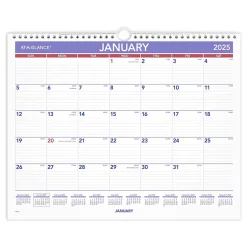 AT-A-GLANCE 2025 15" x 12" Monthly Wall Calendar, White/Purple (PM8-28-25) Hot