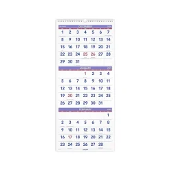 AT-A-GLANCE 2025 12" x 27" Three-Month Wall Calendar, White/Purple (PM11-28-25) Sale