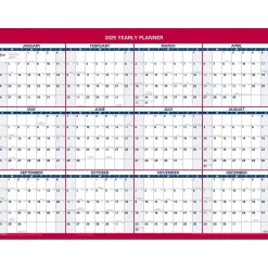 AT-A-GLANCE 2025 16" x 12" Yearly Wet-Erase Wall Calendar, Reversible, White/Red (PM330B-28-25) New