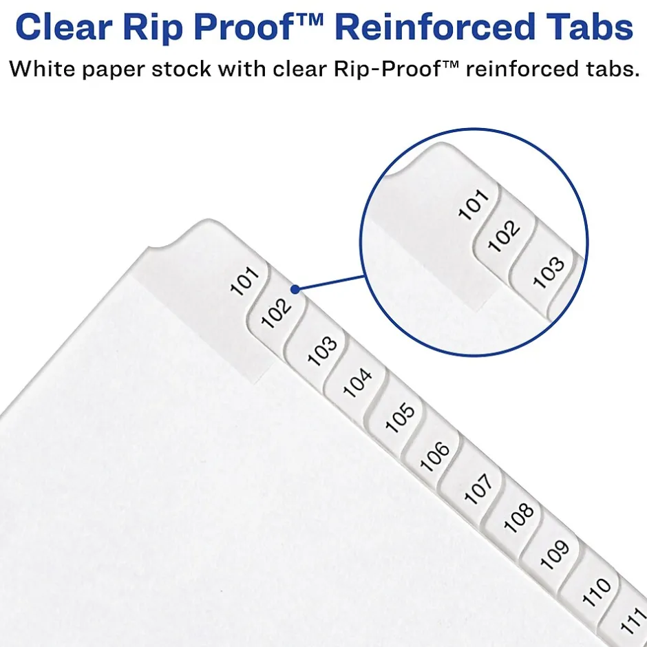 Avery Allstate Pre-Printed 126-150 Paper Divider, White, Set (01706) Sale