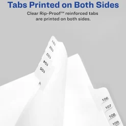 Avery Allstate Pre-Printed 126-150 Paper Divider, White, Set (01706) Sale