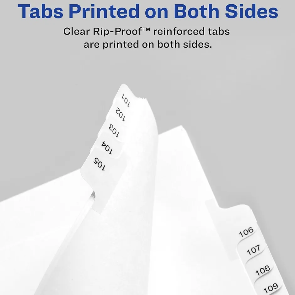 Avery Allstate Pre-Printed 126-150 Paper Divider, White, Set (01706) Sale