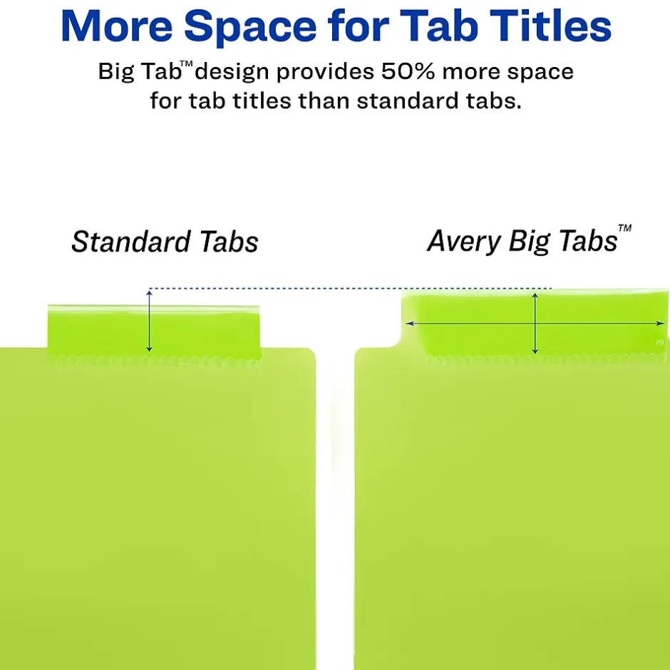 Avery Big Tab Insertable Plastic Divider, 8 Tabs, Multicolor, 1 Set (11901) Sale