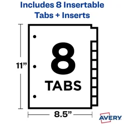 Avery Big Tab Insertable Plastic Divider, 8 Tabs, Multicolor, 1 Set (11901) Sale