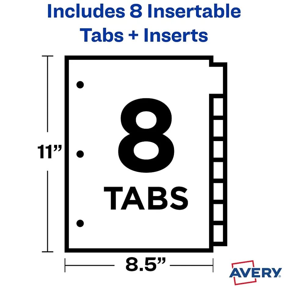 Avery Big Tab Insertable Plastic Divider, 8 Tabs, Multicolor, 1 Set (11901) Sale
