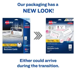Avery Clean Edge Business Cards, 2" x 3 1/2", Glossy White, 200 Per Pack (8859)