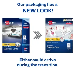 Avery Clean Edge Business Cards, 2" x 3 1/2", Matte White, 1000 Per Pack (8870)
