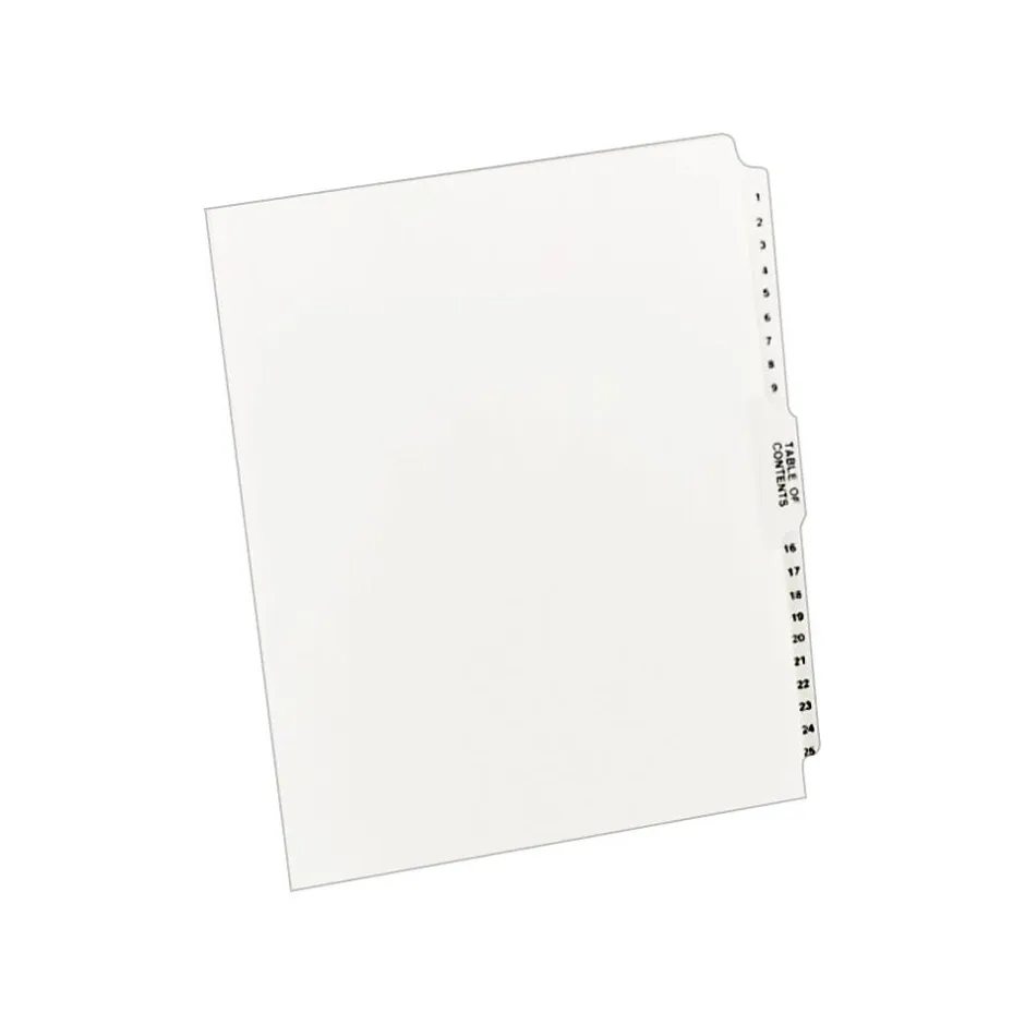 Avery ® Premium Collated Legal Divider with 1-25/Table of Contents Tab Set, Letter (11370) New