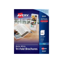 Avery Tri-Fold Matte Brochure Paper, 8.5" x 11", 100 Sheets/Pack (08324)